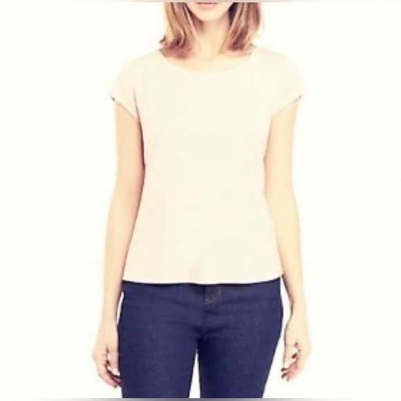 Eileen Fisher Tops - Eileen Fisher 100% Silk Cap Sleeve Tee, Size Large, Very Good Condition.